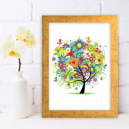 Wallity Cuadro Decorativo Multicolor Enmarcado en MDF